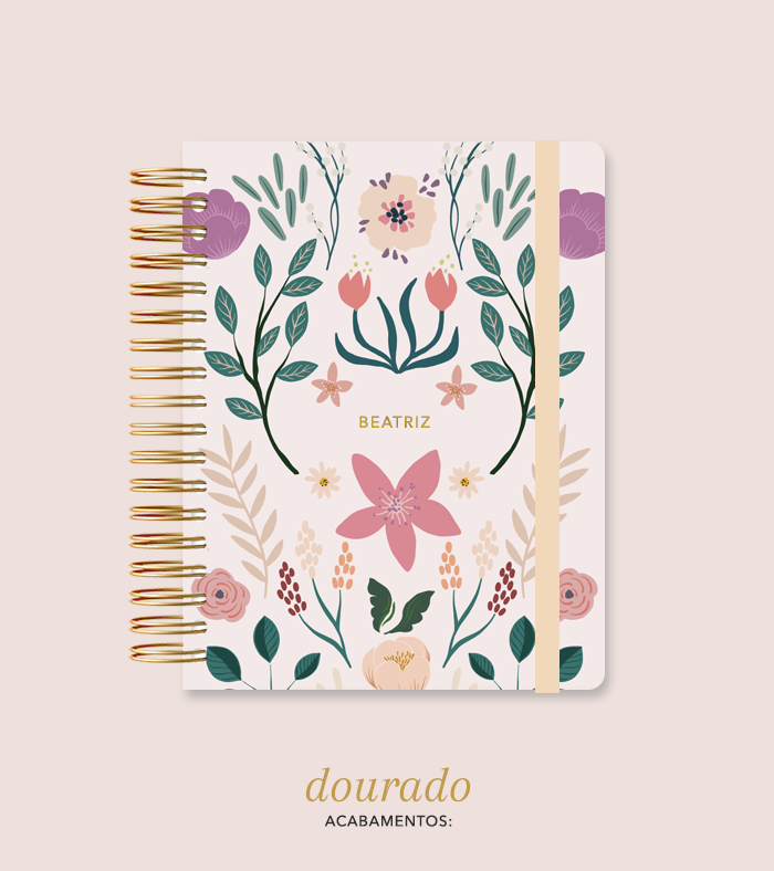 Capa + Espiral Colegial Jardim | com Bolso e Divisórias
