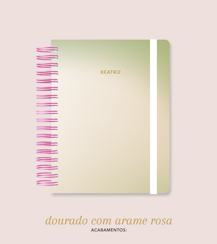 Capa + Espiral Colegial Degradê 6 | com Bolso e Divisórias