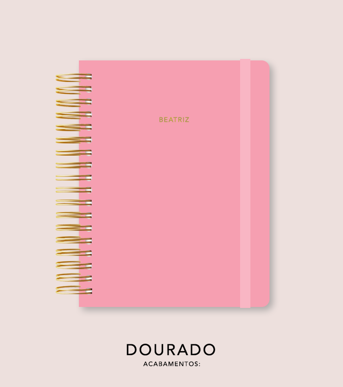 Capa + Espiral Mini Dusty Rose | com Bolso e Divisórias