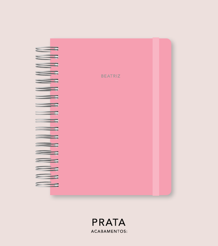 Capa + Espiral Mini Dusty Rose | com Bolso e Divisórias
