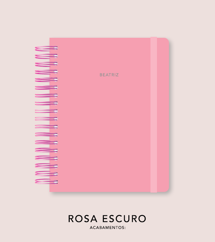 Capa + Espiral Mini Dusty Rose | com Bolso e Divisórias