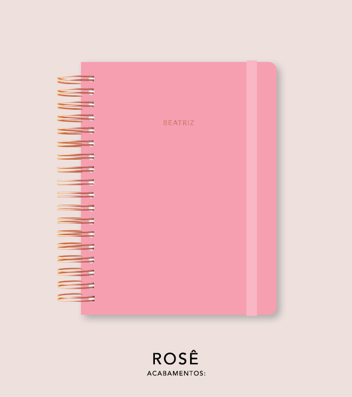 Capa + Espiral Mini Dusty Rose | com Bolso e Divisórias