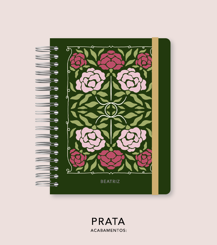 Capa + Espiral Colegial Jardim Secreto Moderna 02 | com Bolso e Divisórias