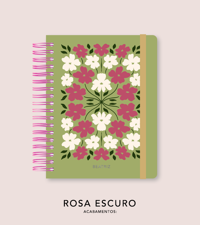 Capa + Espiral Colegial Jardim Secreto Moderna 03 | com Bolso e Divisórias