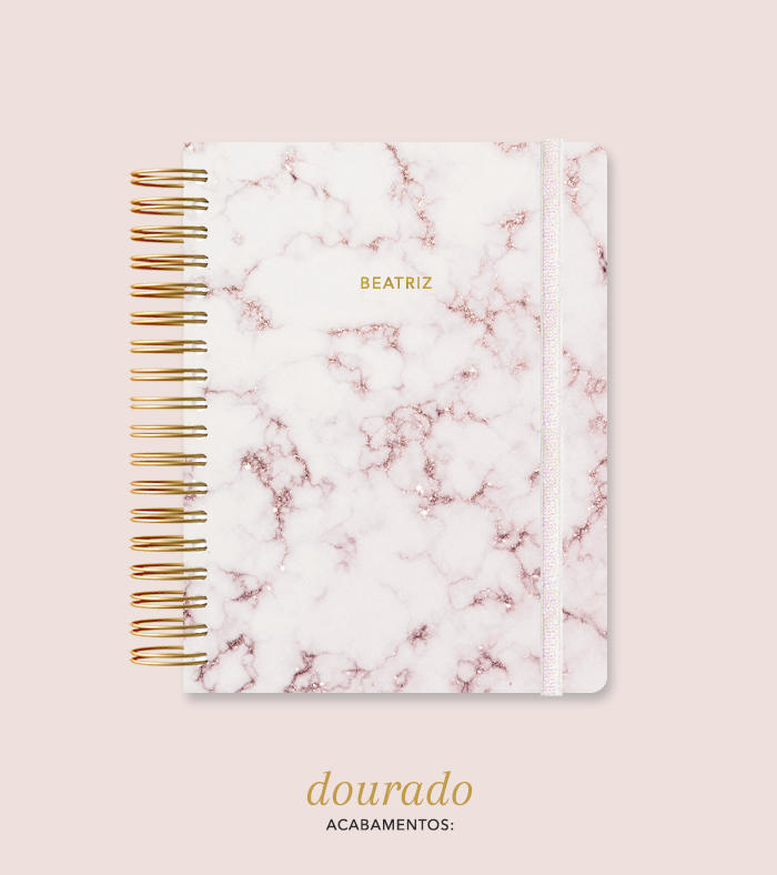 Capa + Espiral Mini Mármore | com Bolso e Divisórias