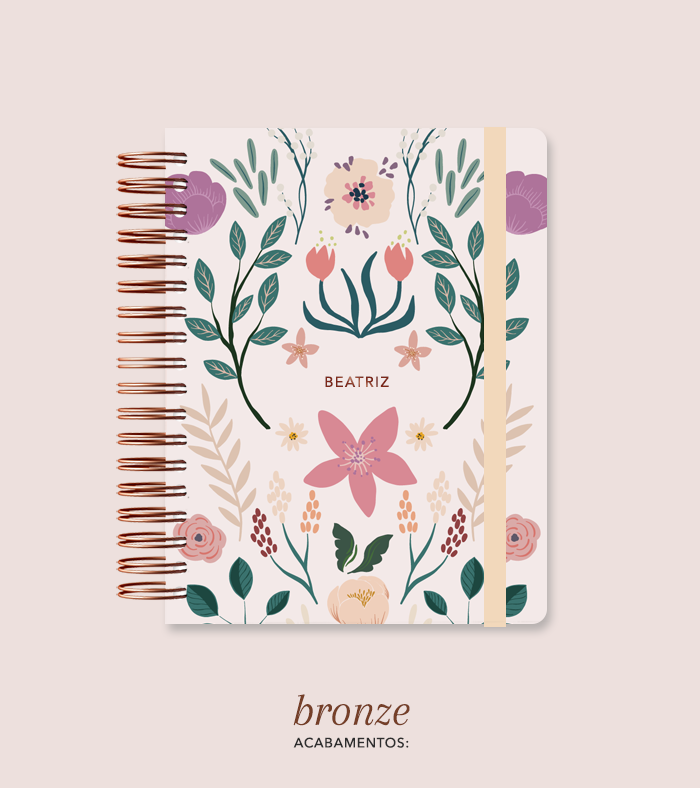 Capa + Espiral Colegial Jardim | com Bolso e Divisórias
