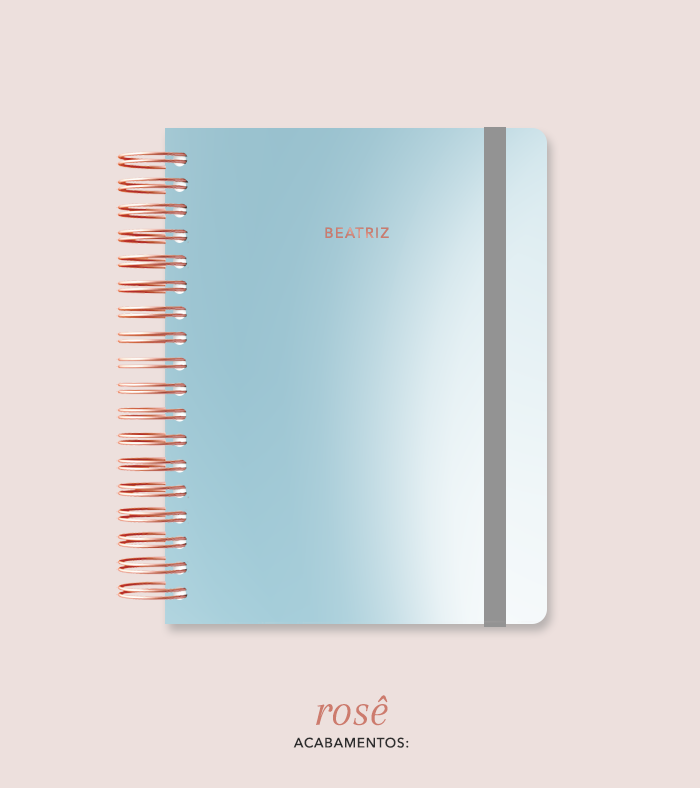 Capa + Espiral Colegial Degradê 3 | com Bolso e Divisórias