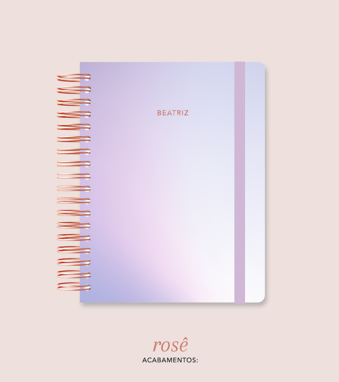 Capa + Espiral Colegial Degradê 2 | com Bolso e Divisórias