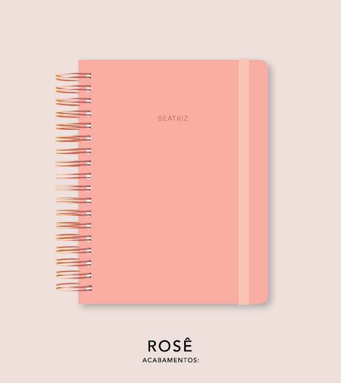 Capa + Espiral Colegial Peachy Pink | com Bolso e Divisórias
