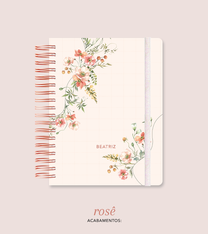Capa + Espiral Mini Pêssego | com Bolso e Divisórias