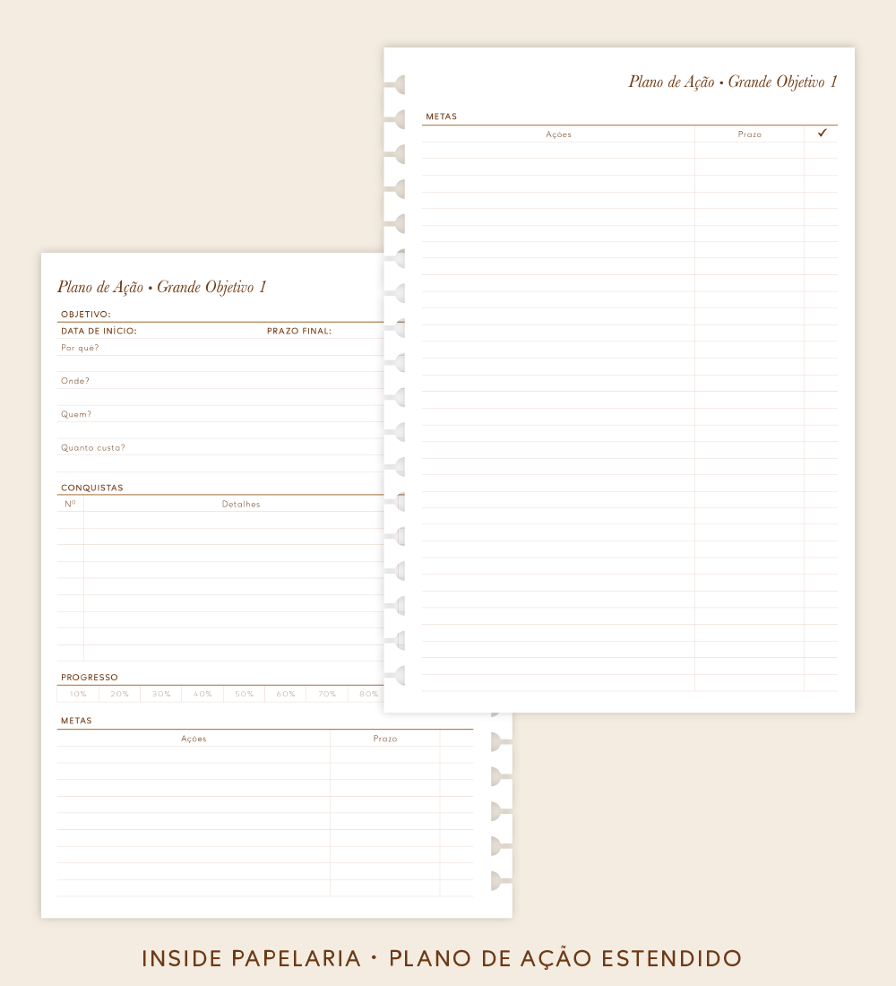 Insert Planner - Plano de Ação Estendido | 120g/m²