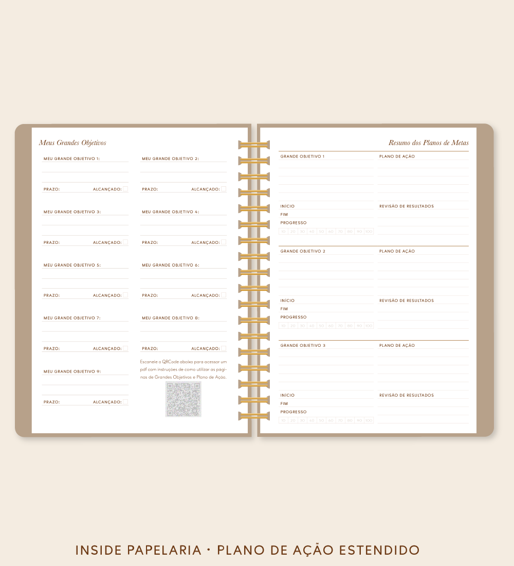 Insert Planner - Plano de Ação Estendido | 120g/m²