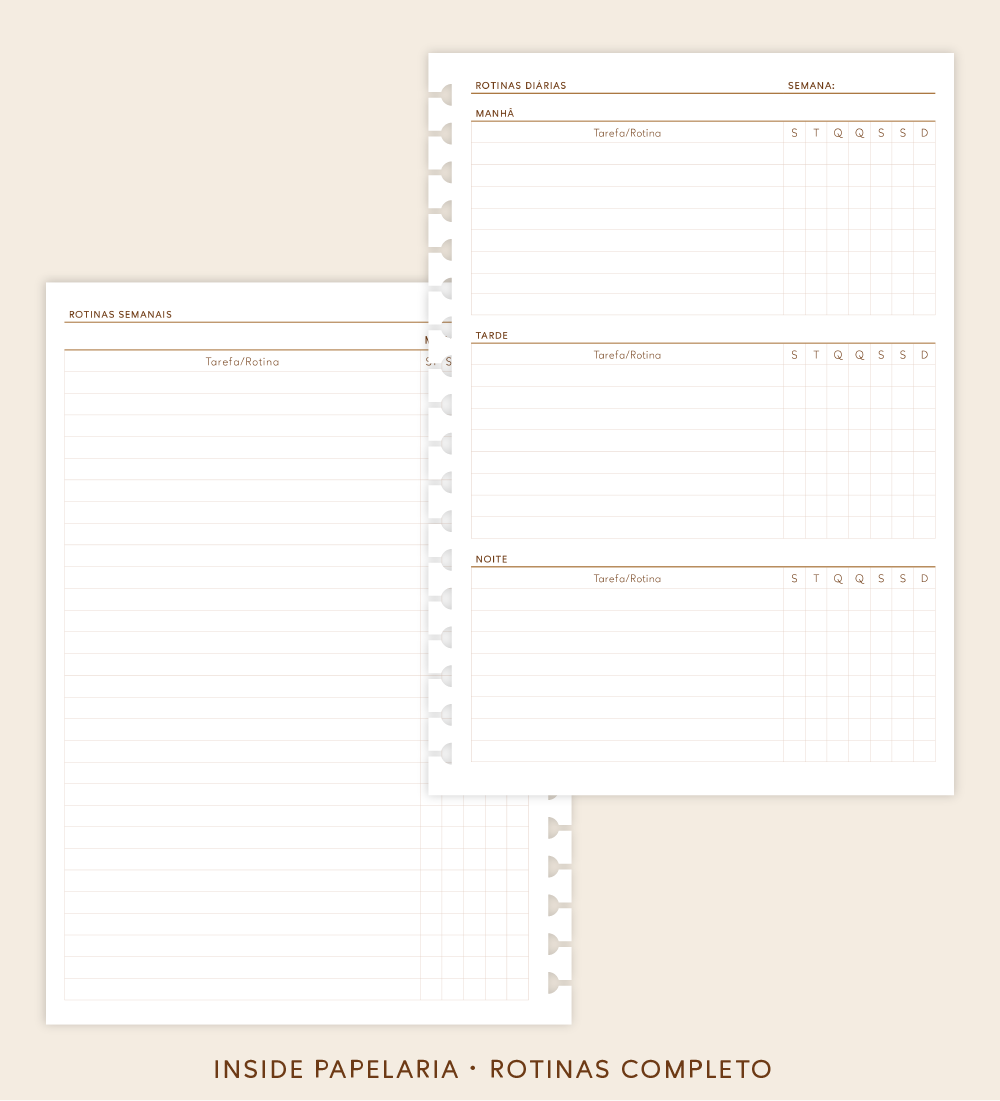 Insert Planner - Rotinas Completo | 120g/m²