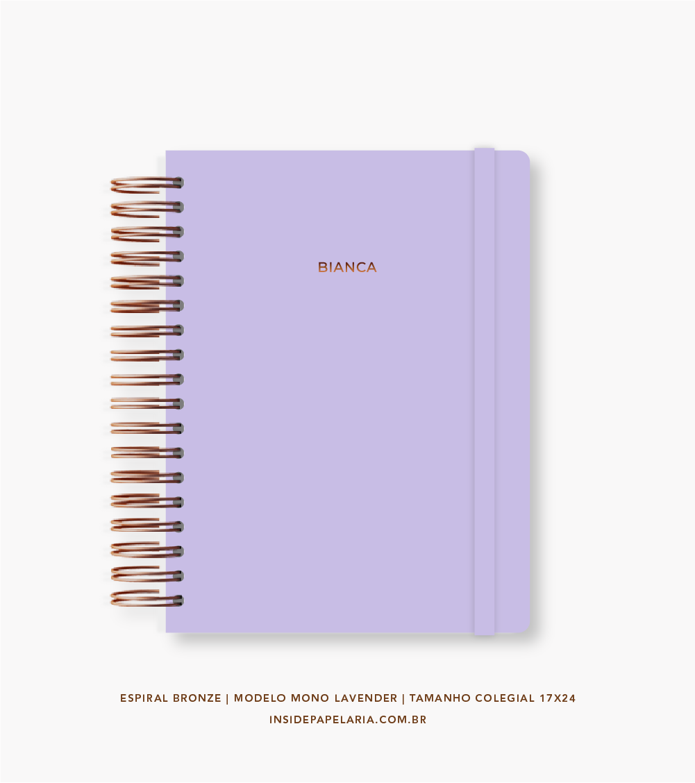 Caderno Reposicionável - Mono Lavender - Formatos Grandes - Inside Book