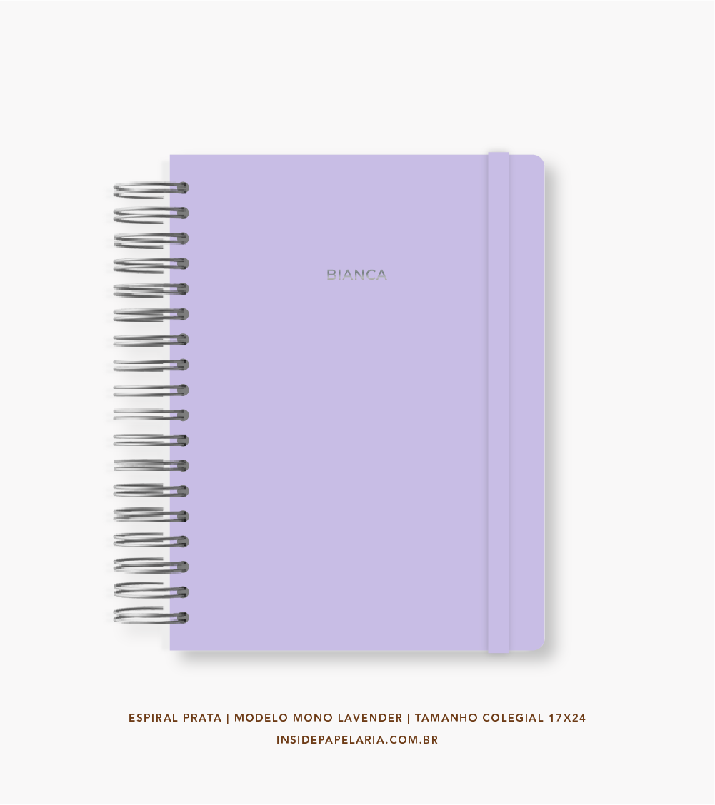 Caderno Reposicionável - Mono Lavender - Formatos Grandes - Inside Book