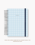 Caderno Reposicionável - Xadrez Baby Blue - Inside Book