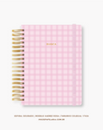 Caderno Reposicionável - Xadrez Rosa - Inside Book